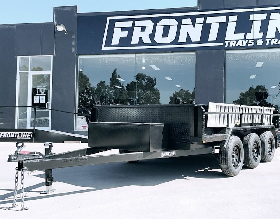 Custom trailer built by Frontline Trays & Trailers